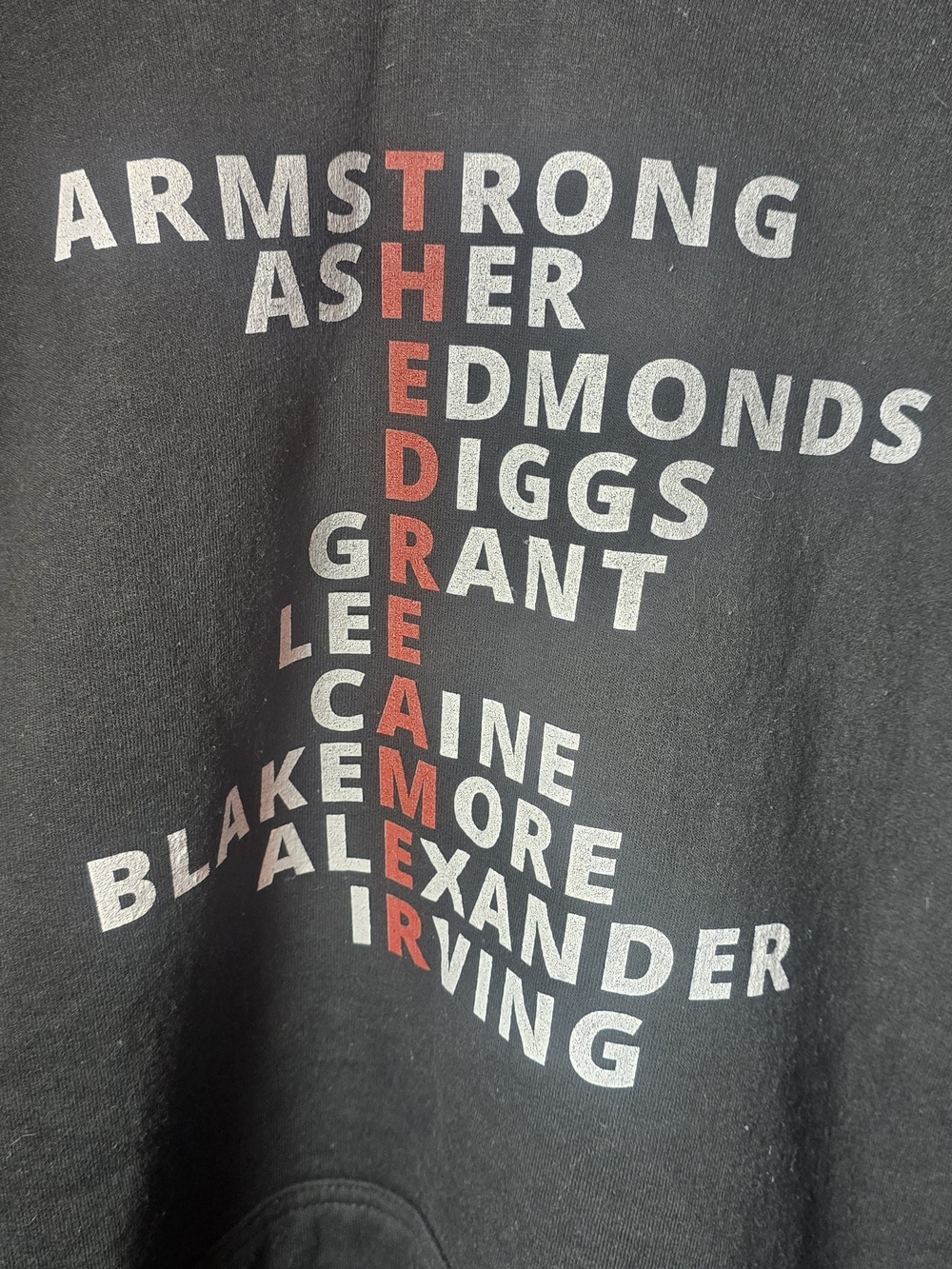 Gildan Black Crewneck "THE DREAMER" Vertical Red Accent